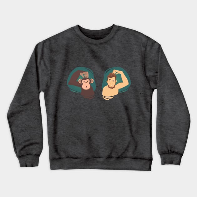 M... is for Monkey Crewneck Sweatshirt by Alessandro Aru